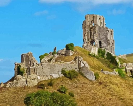 Corfe Castle In England paint by numbers