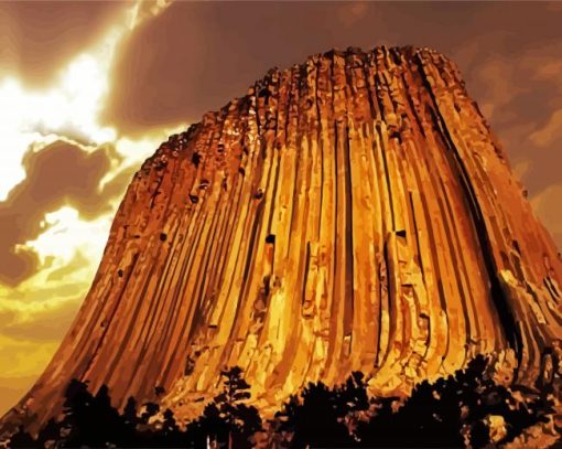 Aesthetic Devils Tower paint by numbers