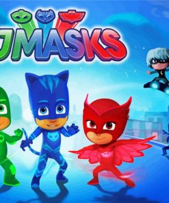 PJ Masks Animation Poster paint by numbers