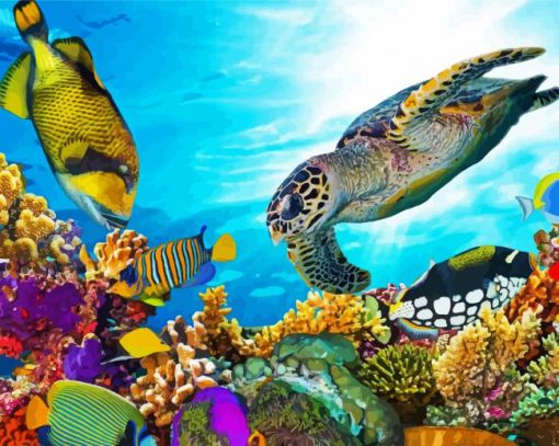 Aesthetic Sea Animals paint by numbers