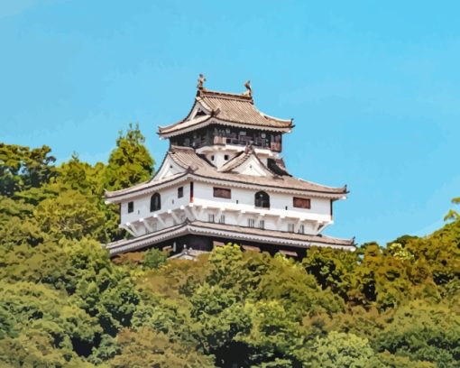 Japanese Castle In Iwakuni paint by numbers
