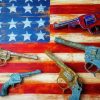 American Flag With Vintages Guns paint by numbers