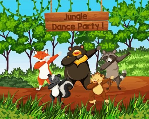Dancing Animals Cartoon paint by numbers