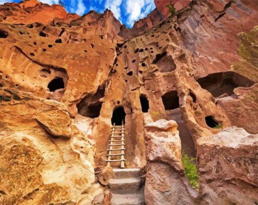 Bandelier National Monument New Mexico paint by numbers