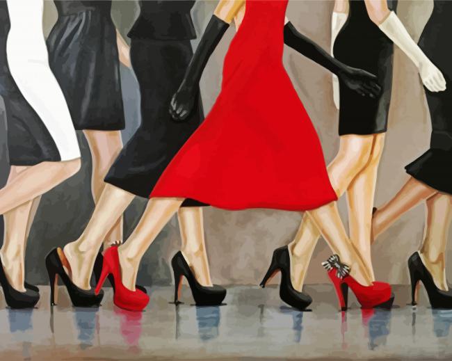 Be Different Woman In Red Shoes paint by numbers