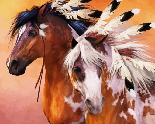 Beautiful Natives Horses paint by numbers
