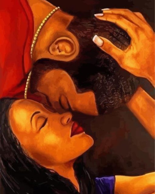 Black Couple In Love Art paint by numbers