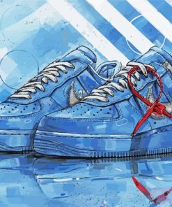 Blue Nike Air Force Art paint by numbers