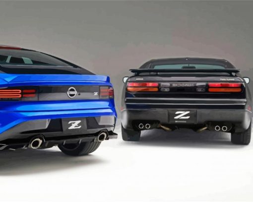 Blue And Black Jdm Cars paint by numbers