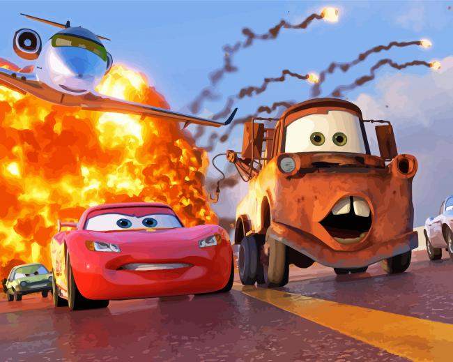 Cars 2 Disney Animation paint by numbers
