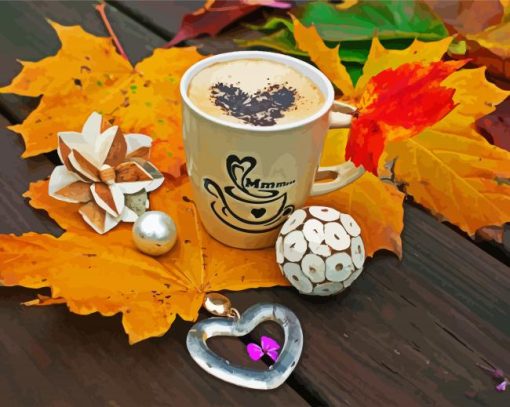 Coffee And Autumn Leaves paint by numbers