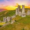 Corfe Castle At Sunset paint by numbers