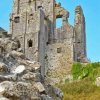 Corfe Castle Ruins paint by numbers
