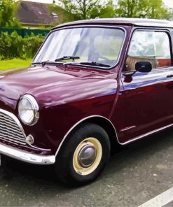 Dark Red Classic Mini Car paint by numbers