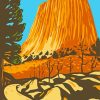 Devils Tower National Monument Illustration paint by numbers