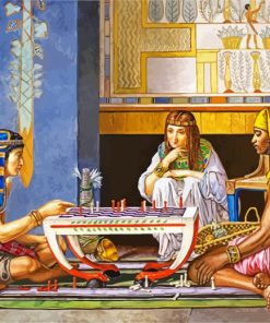 Egyptian Chess Players paint by numbers