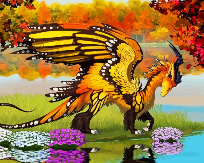 Fantasy Butterfly Dragon paint by numbers