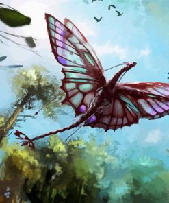 Flying Butterfly Dragon paint by numbers