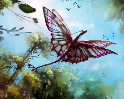 Flying Butterfly Dragon paint by numbers