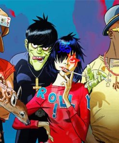 Gorillaz Singers paint by numbers