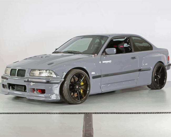 Grey BMW E36 paint paint by numbers