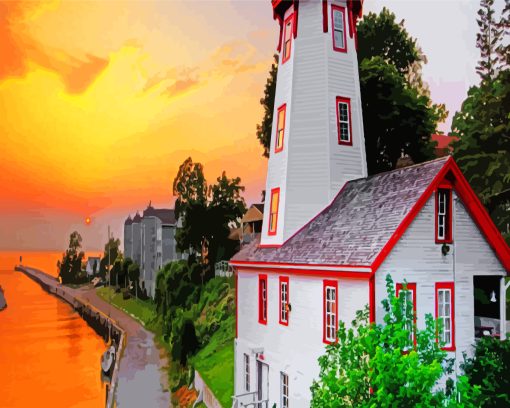 Kincardine Lighthouse At Sunset paint by numbers
