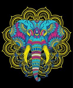 Mandala Elephant Head paint by numbers