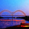 Memphis Bridge At Night paint by numbers
