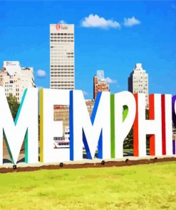 Memphis City In Tennessee paint by numbers