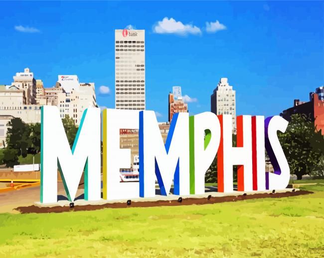 Memphis City In Tennessee paint by numbers