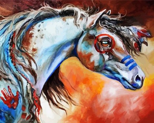 Native American Horse Art paint by numbers