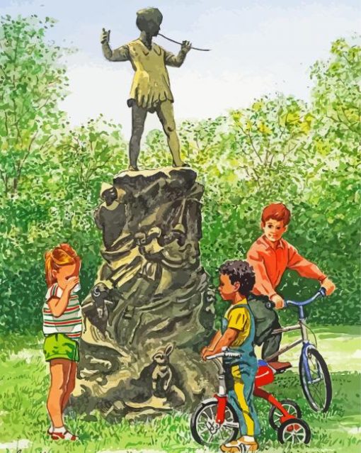 Peter Pan Statue London paint by numbers