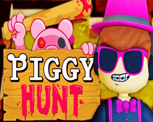 Piggy Hunt Video Game paint by numbers