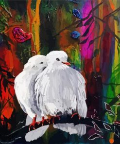 Romantic White Doves Art paint by numbers
