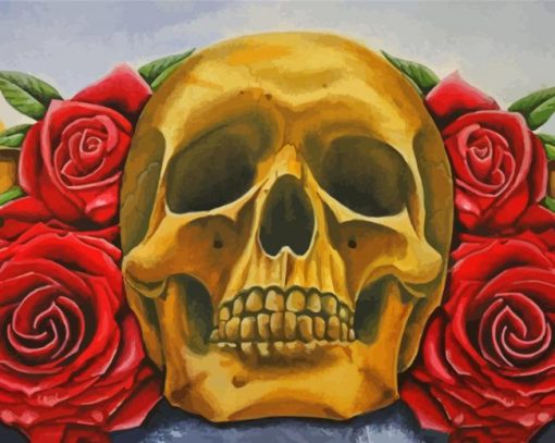 Scary Skull And Roses paint by numbers