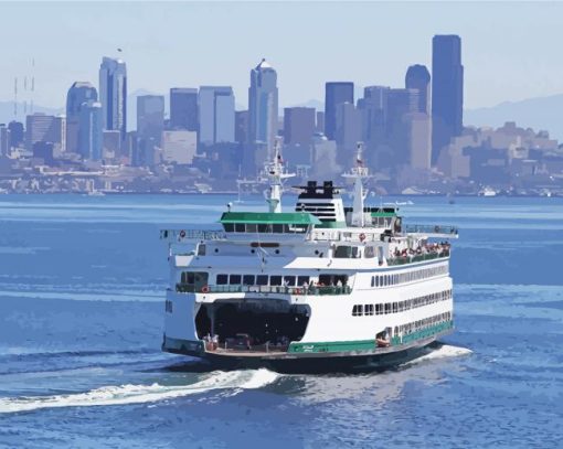Seattle Ferry paint by numbers