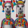 Stylish Llamas Animals paint by numbers