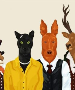 Stylish Animals Illustration paint by numbers