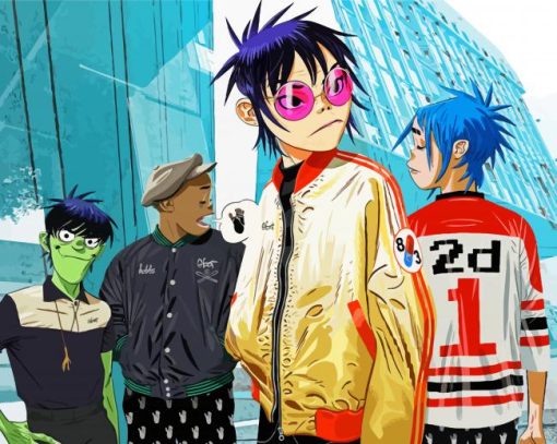 The Gorillaz Singers paint by numbers