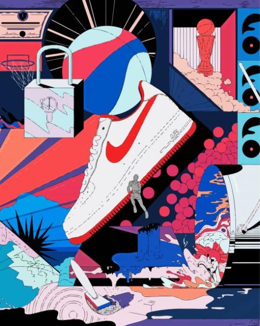 The Nike Air Force Art paint by numbers