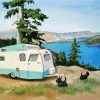 Travel Trailer By Lake paint by numbers