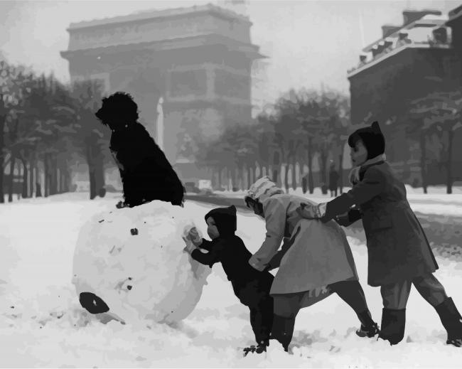Winter Paris 1930 paint by numbers