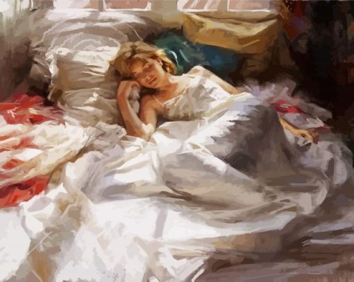 Woman On Bed Art paint by numbers
