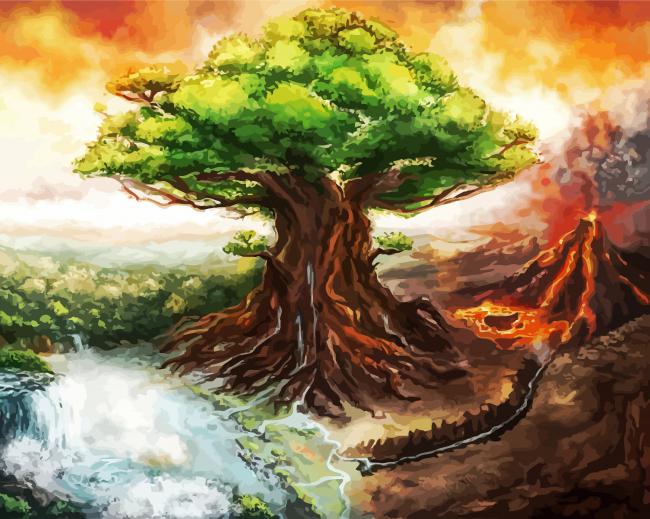 World Tree Yggdrasil Art paint by numbers