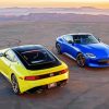 Yellow And Blue Jdm Cars paint by numbers