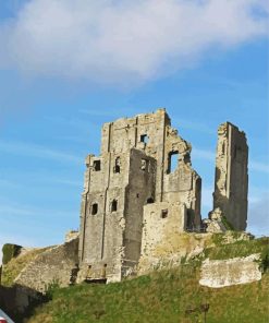 Aesthetic Corfe Castle paint by numbers