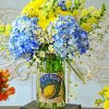 Beautiful Blue Flowers Vase With Lemons paint by numbers