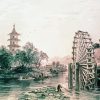 Chinese Old Water Mill Art paint by numbers