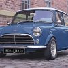 Blue Classic Mini Car paint by numbers