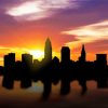 Cleveland Silhouettes At Sunset paint by numbers